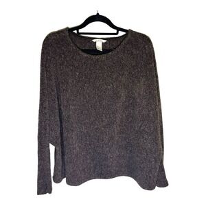 HM LOGG Womens Dark Brown Marl Oversized Dolman Sleeve Knit Sweater Medium